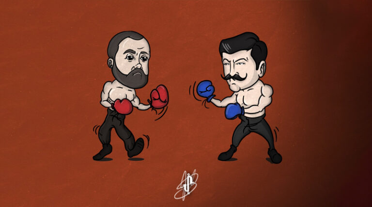 Ilustración de Gómez y Castro Boxeando