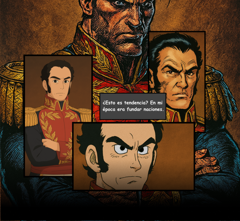 Imagen estilo comics del libertador