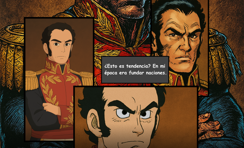 Imagen estilo comics del libertador