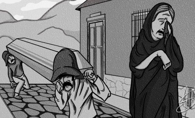 Ilustración inspirada en la gripe española en Venezuela